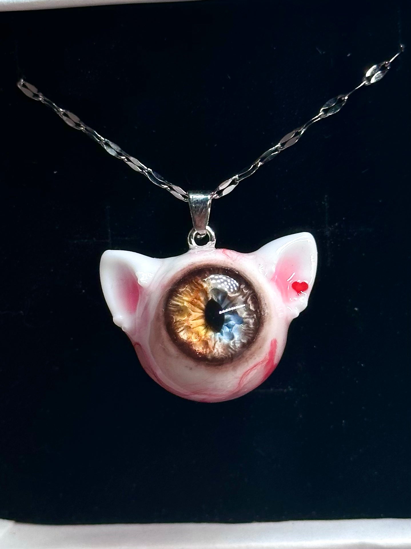 Cat Ear Eyeball Necklace
