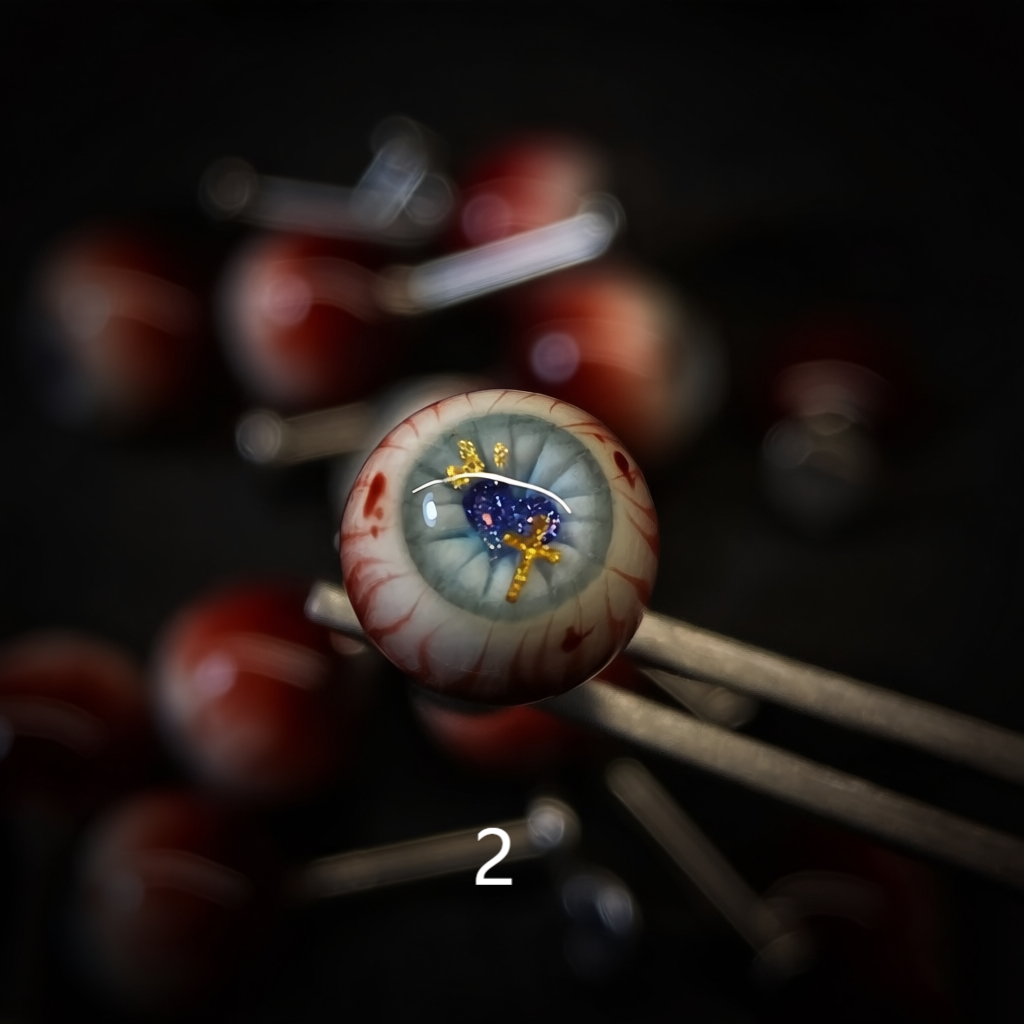 Creepy-kawaii eyeball stud earrings - multiple styles - 8mm eyeball - 4–12mm post length options