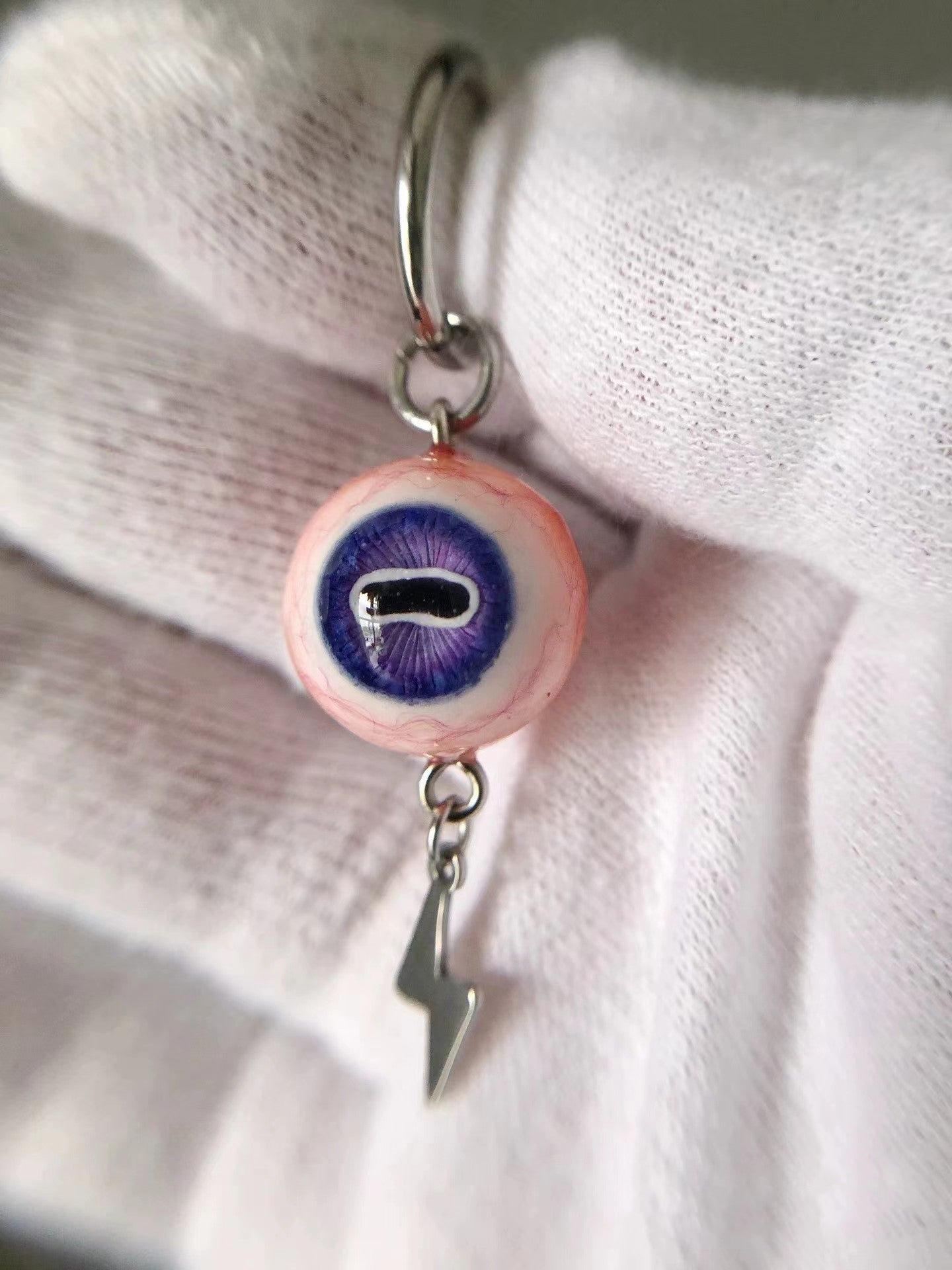Cat-Eye Eyeball Earrings - Gothic Lightning Drop