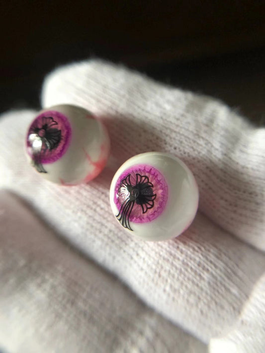 Purple Eyeball Stud Earrings