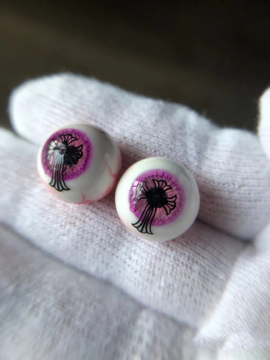 Purple Eyeball Stud Earrings