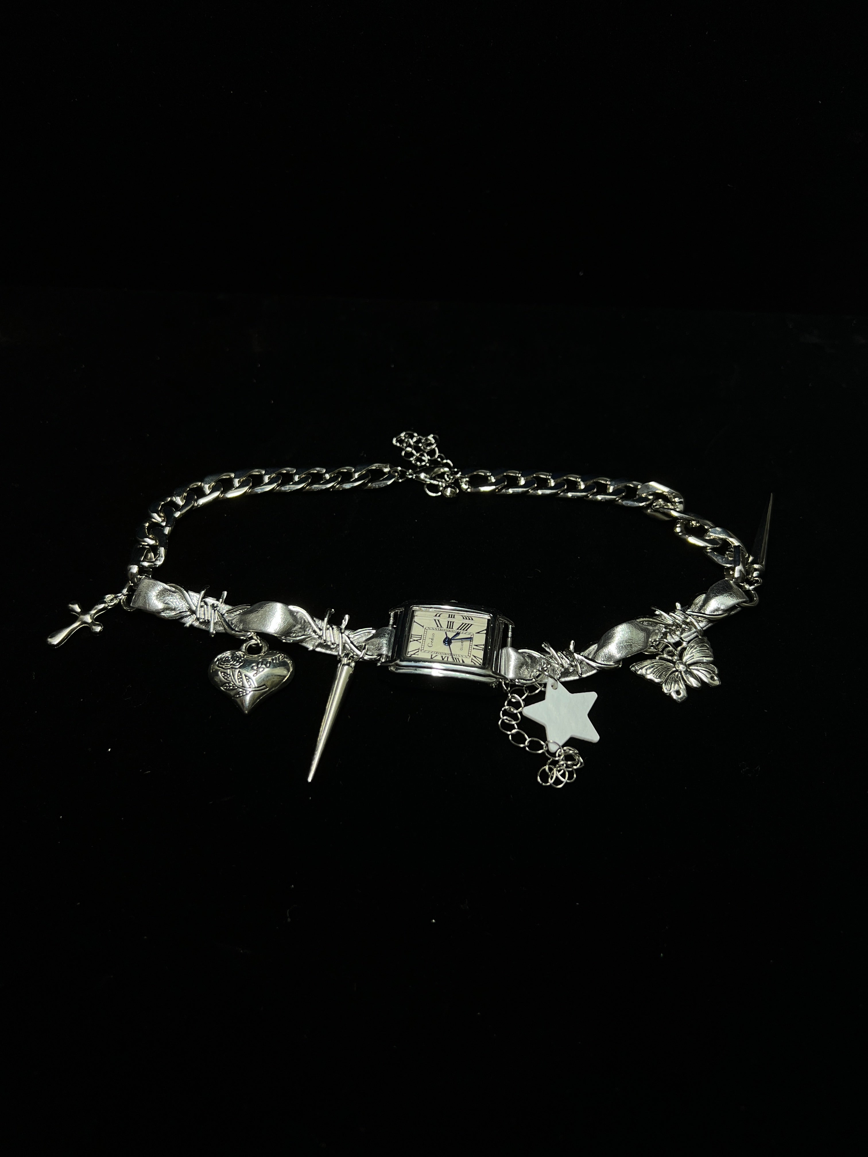 Silver Timekeeper Charm Choker