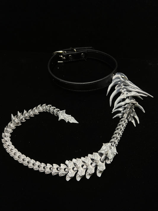 Sliver Spine Body Chain - Cyber Gothic Vertebrae Back Harness
