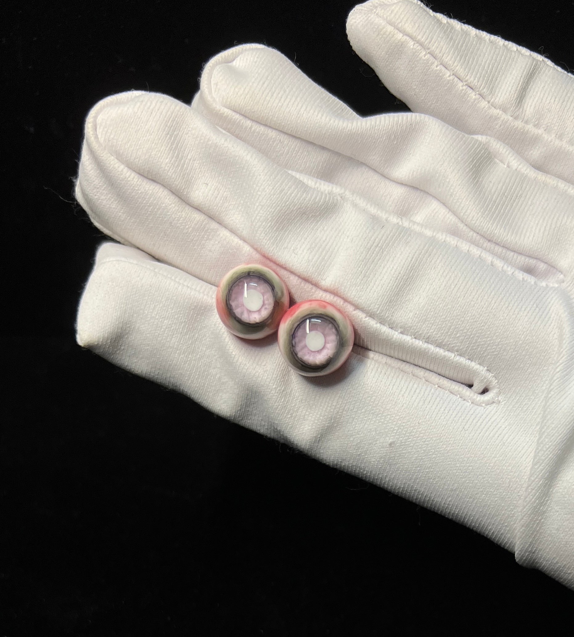 Gray Eyeball Stud Earrings