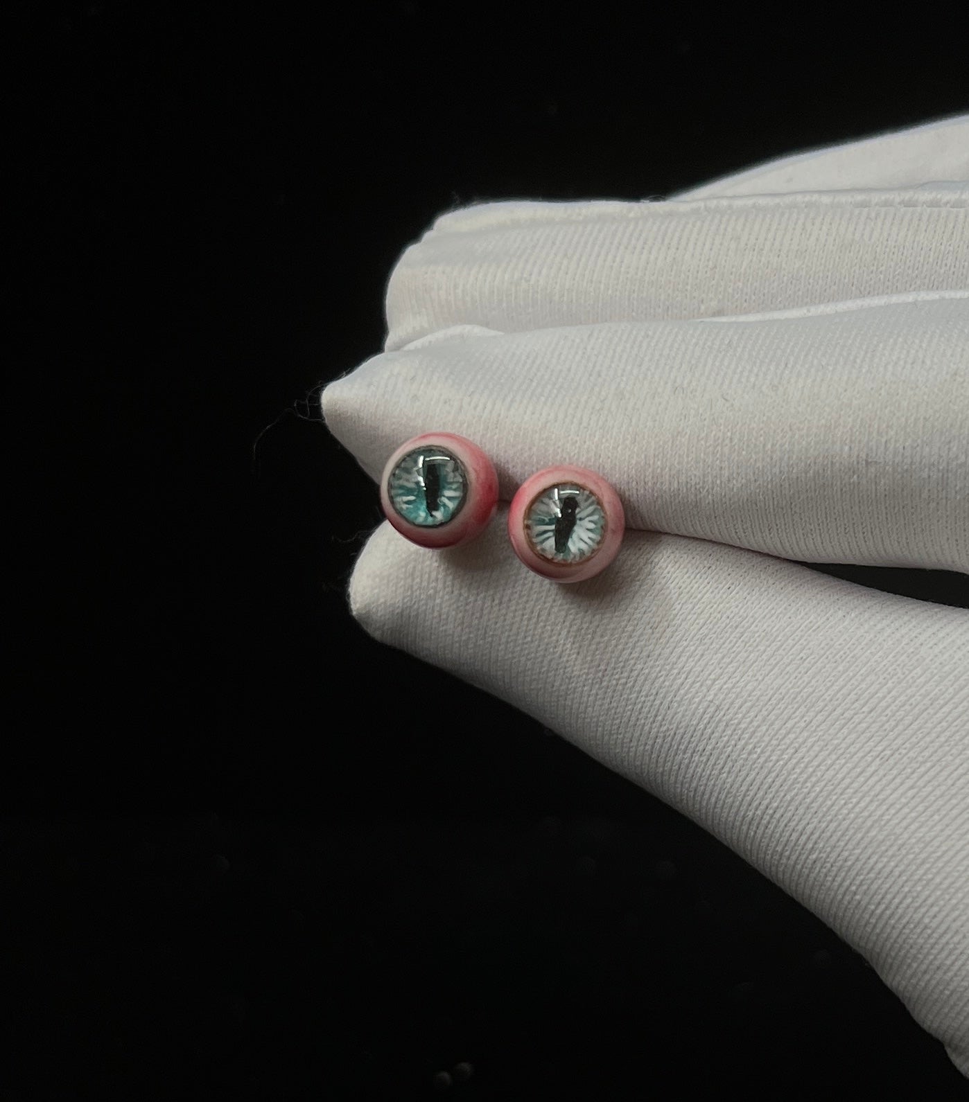 handmade creepy cute resin eyeball jewelry charms in multiple colors by NocturneCraft