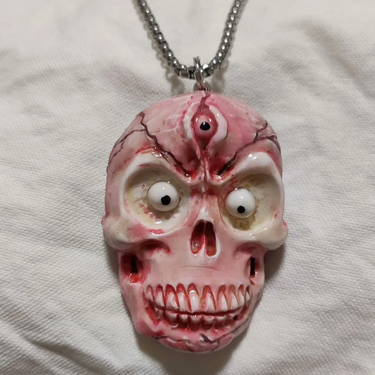 Skull Mushroom Pendant Necklace