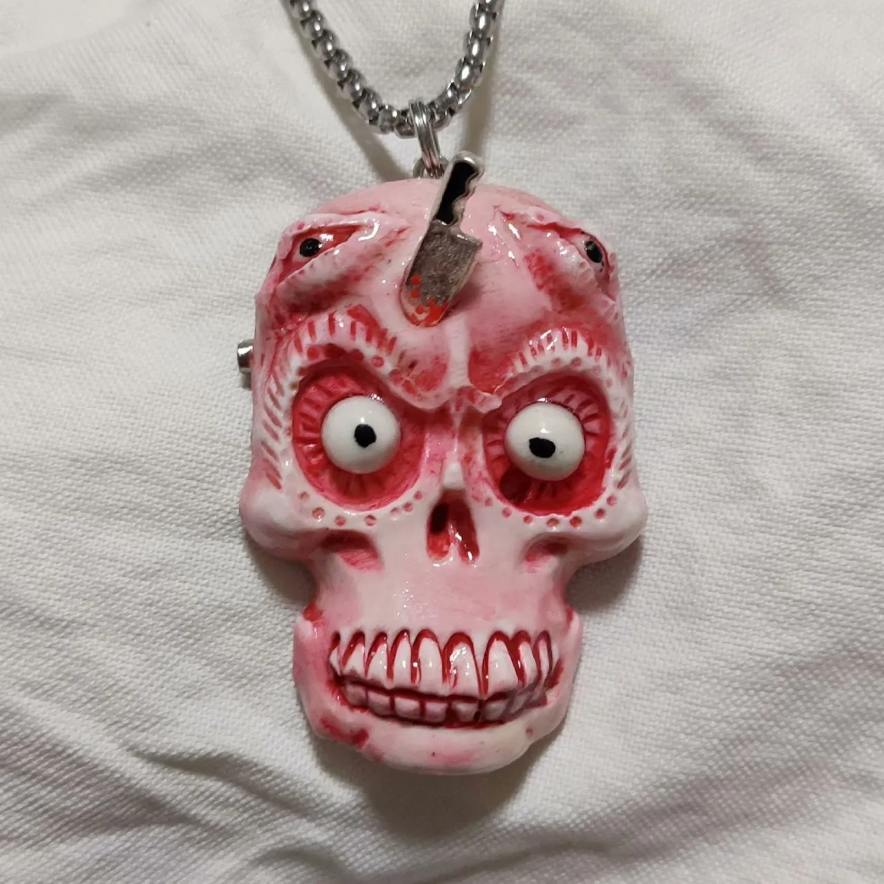Skull Mushroom Pendant Necklace