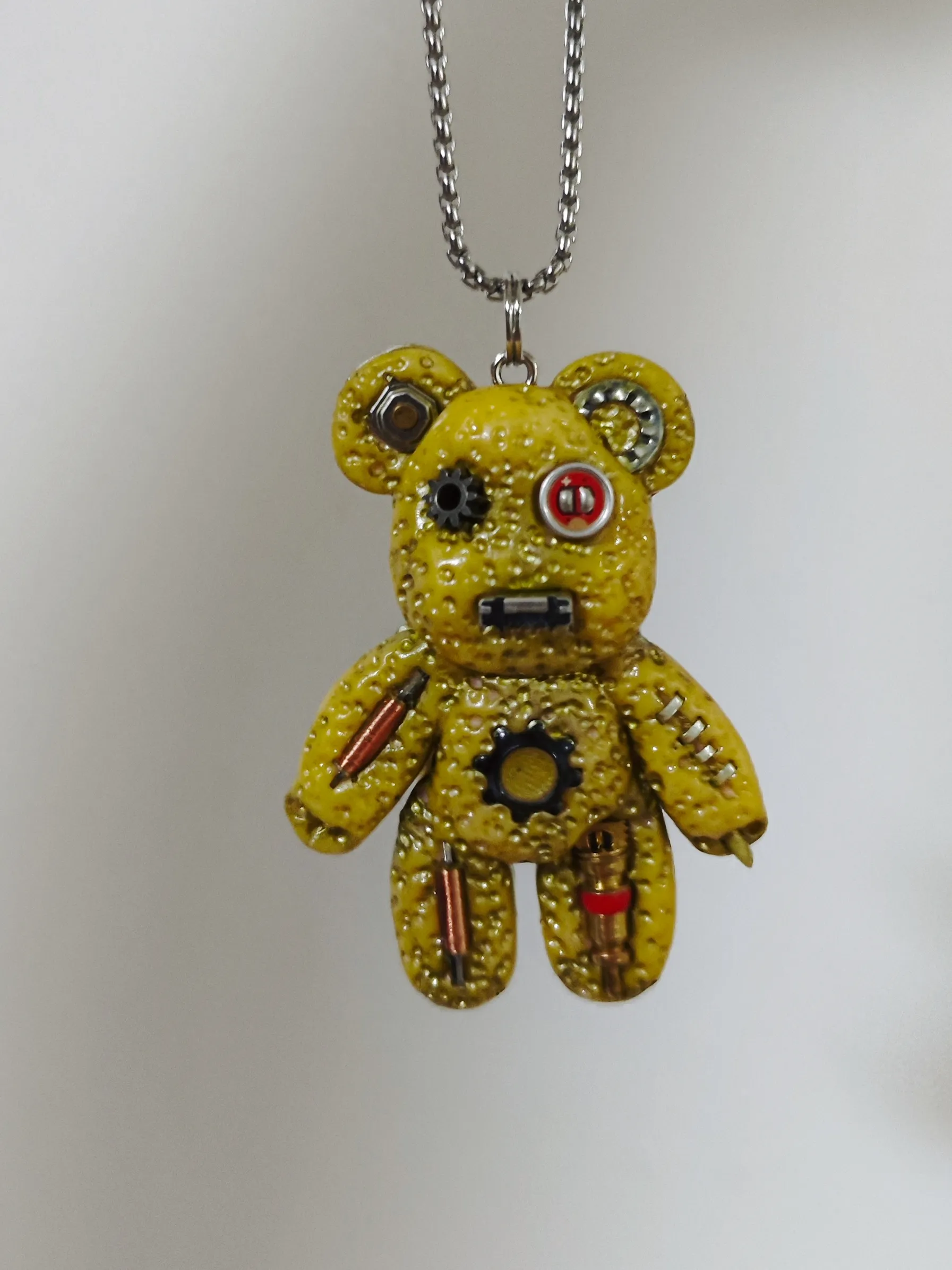Bloody Eyeball Bear Pendant | Horror Teddy Necklace
