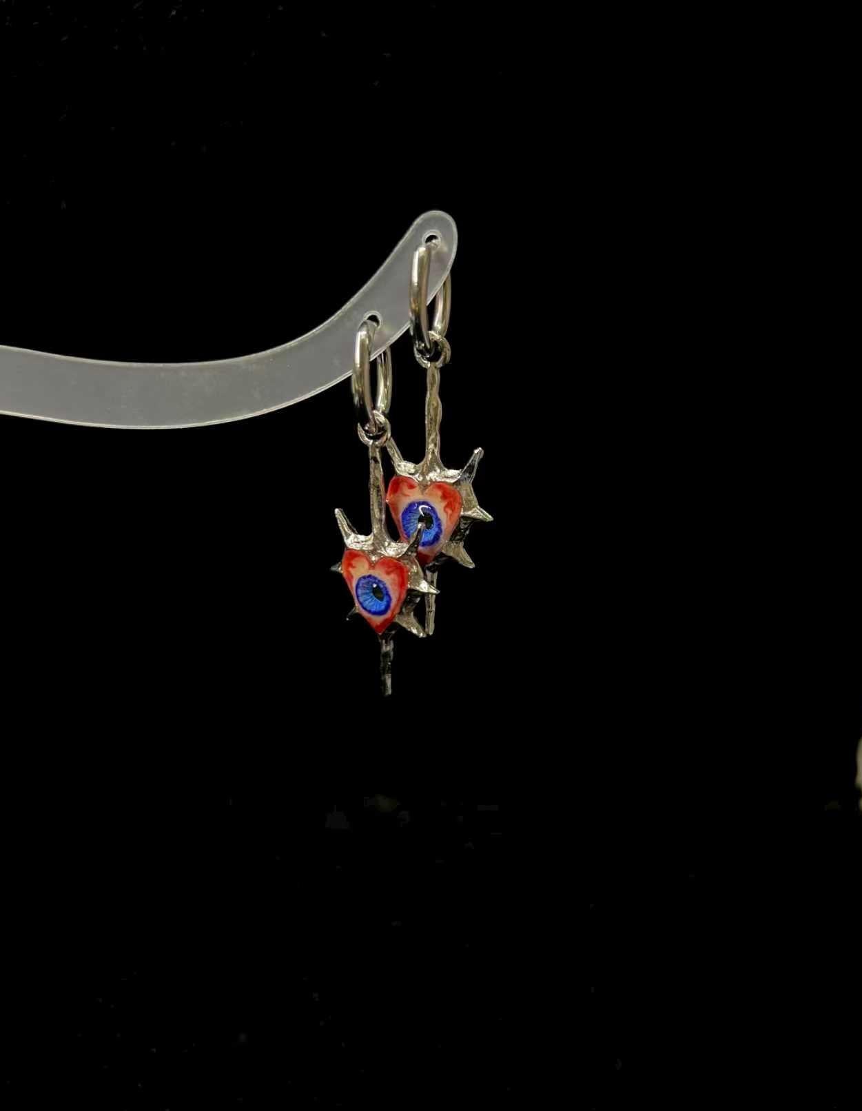 spooky cute gothic earrings handmade with metal and resin details