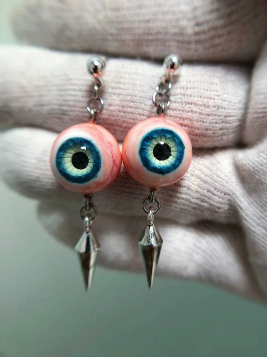 Gothic Eyeball Spike Earrings