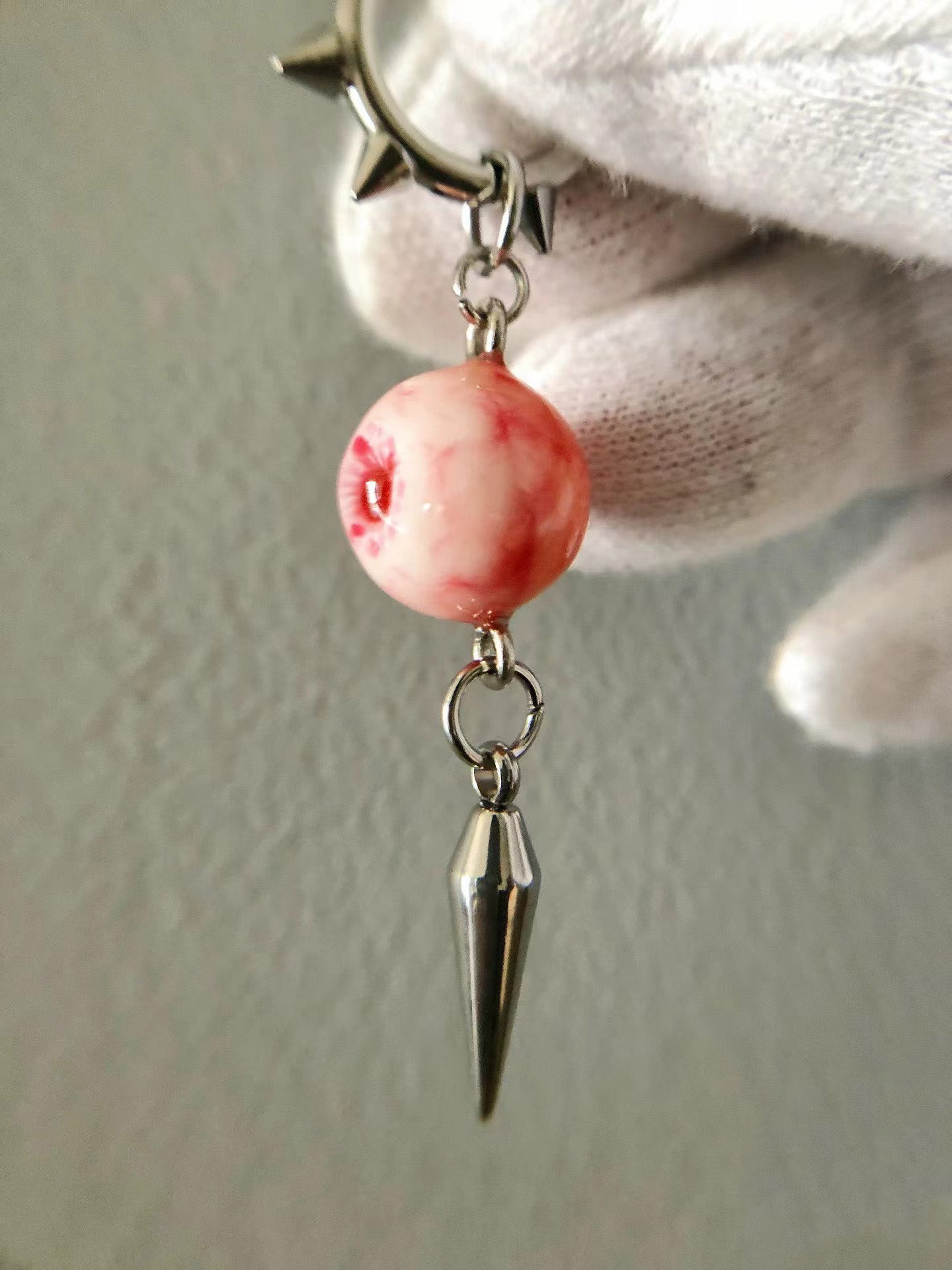 Gothic Eyeball Spike Earrings