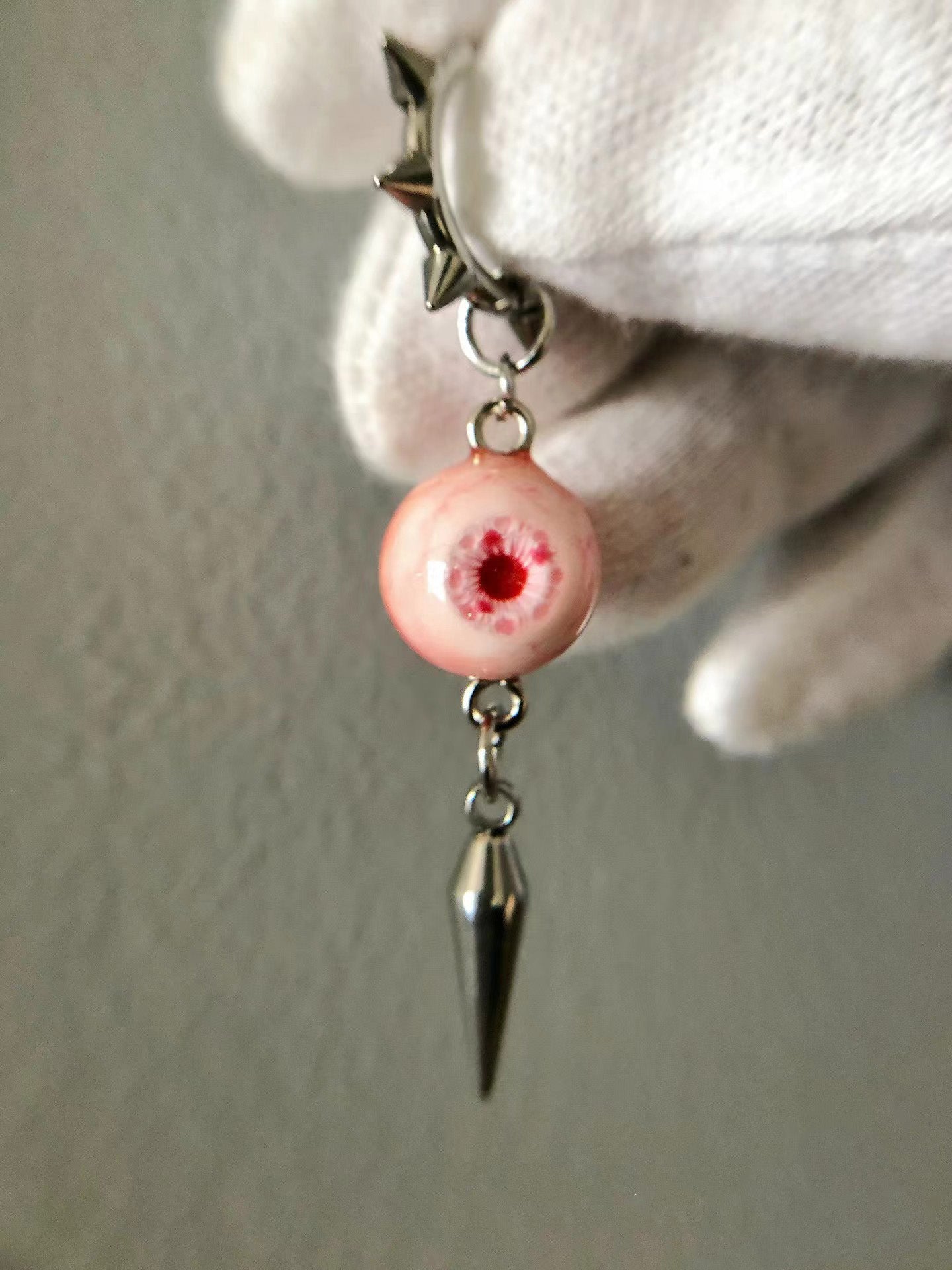 Gothic Eyeball Spike Earrings