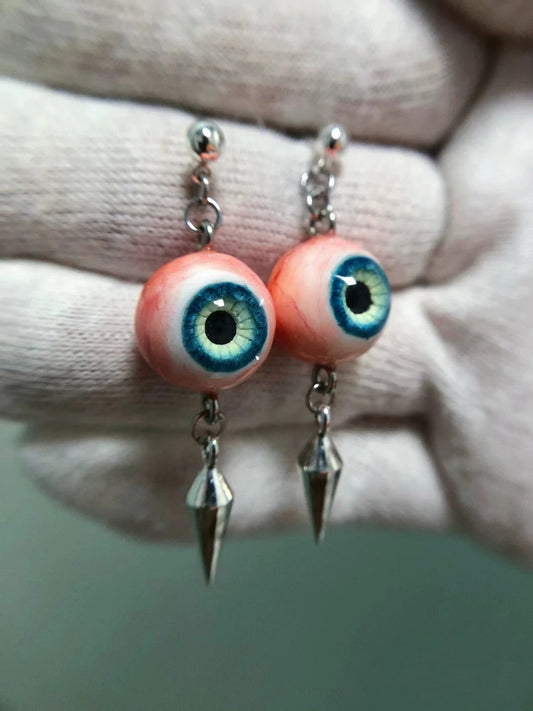 Gothic Eyeball Spike Earrings