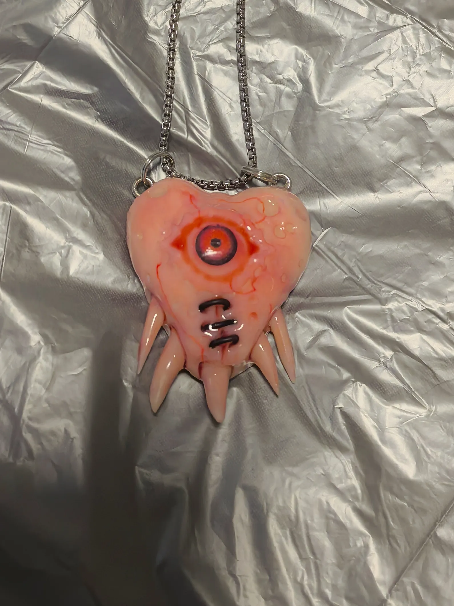 Heart Eye Pendant Necklace