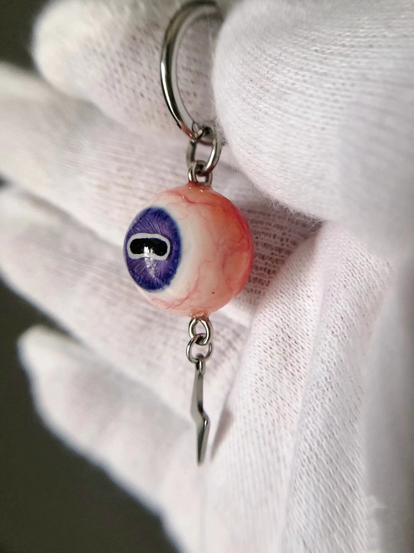 Cat-Eye Eyeball Earrings - Gothic Lightning Drop